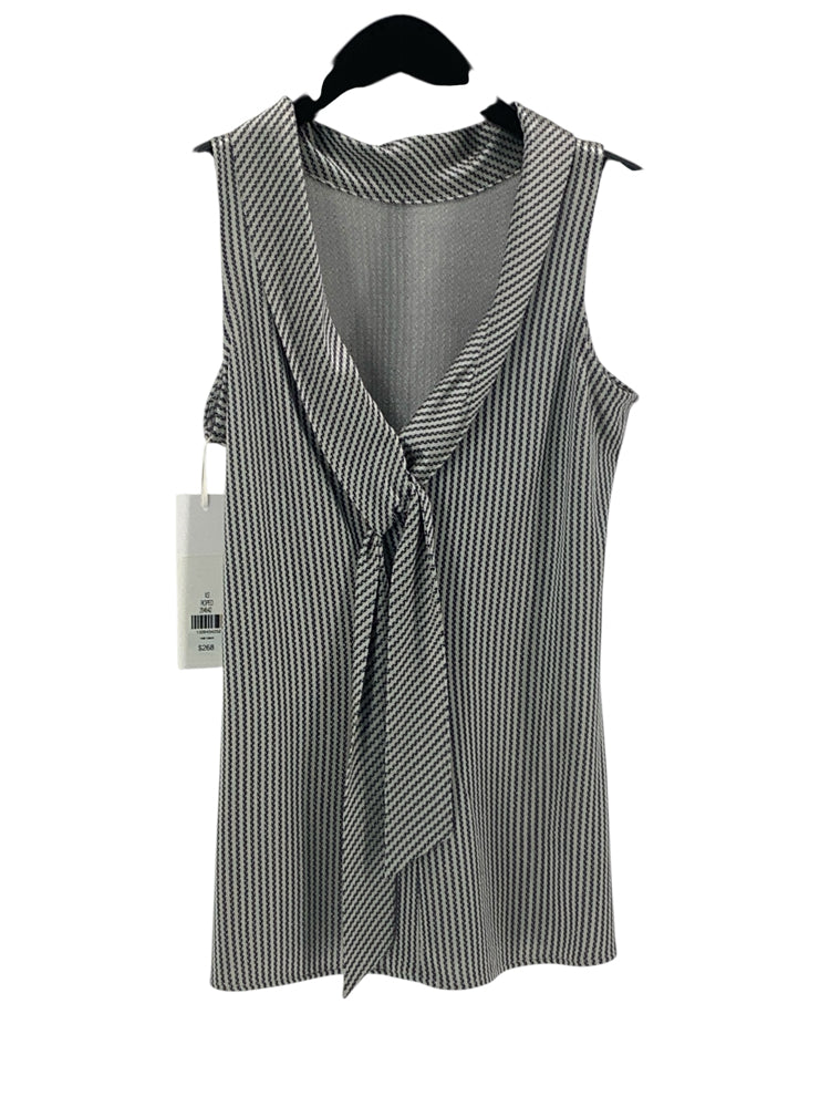 Etcetera Size XS Gray & Navy Shirt