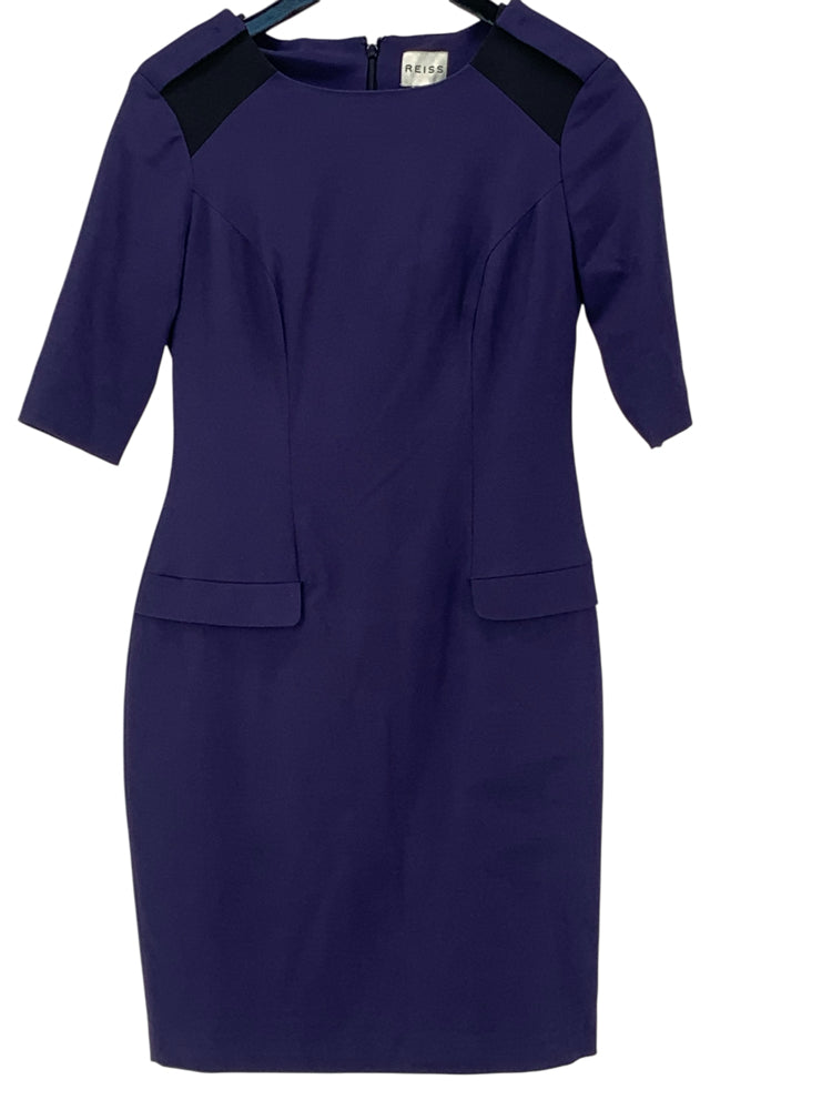 Reiss Size 8 Navy & Black Dress