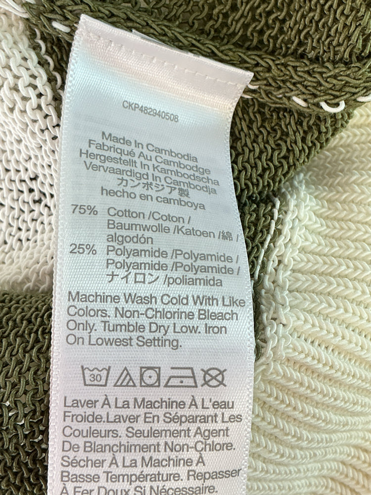 Madewell Size XS Green & Cream Sweater