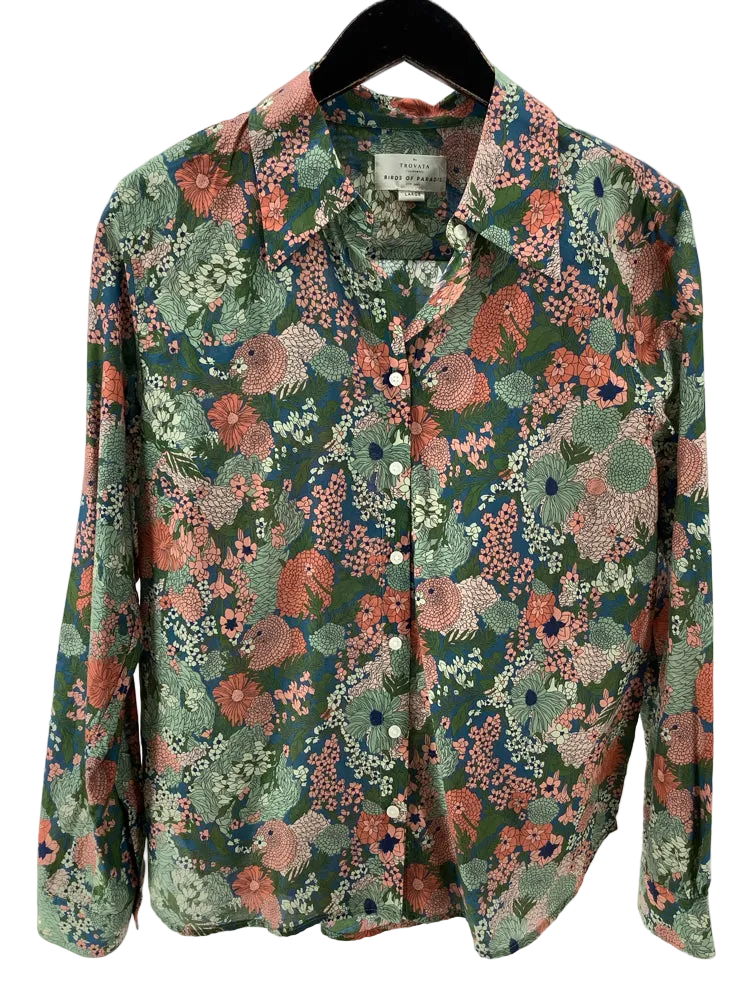 Trovata Size L Green multi Shirt