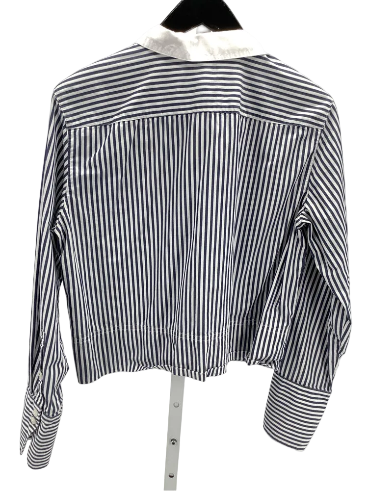 Jcrew Size 6 Navy & white Shirt