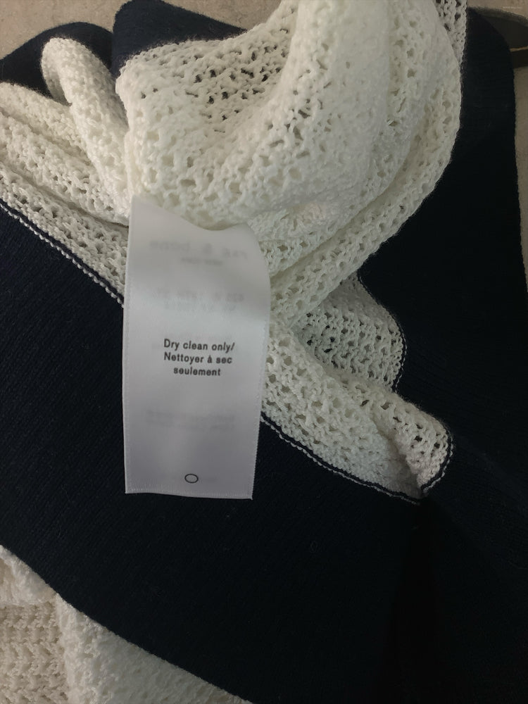 Rag & Bone Size S White & Navy Sweater