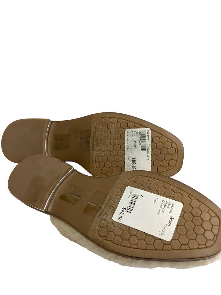 Dolce Vita Shoe Size 7 Cream Pela Mules