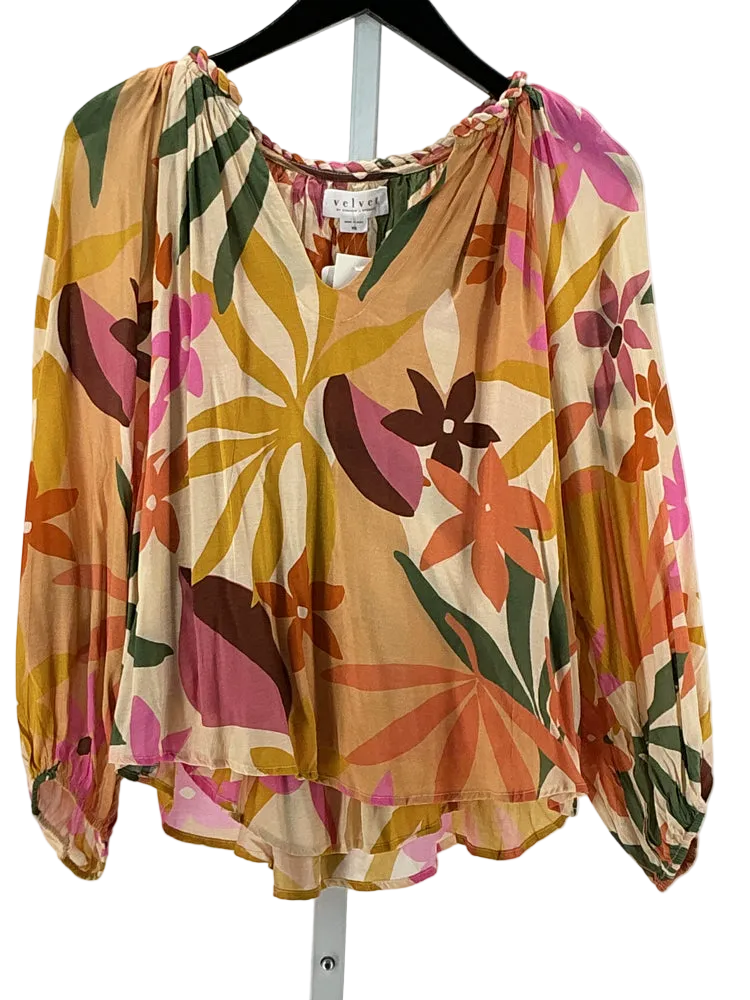 Velvet by Graham Spencer Size XS Tan Multi Shirt