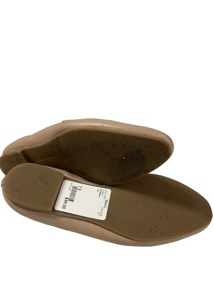 All Black Shoe Size 7.5 Tan Loafers