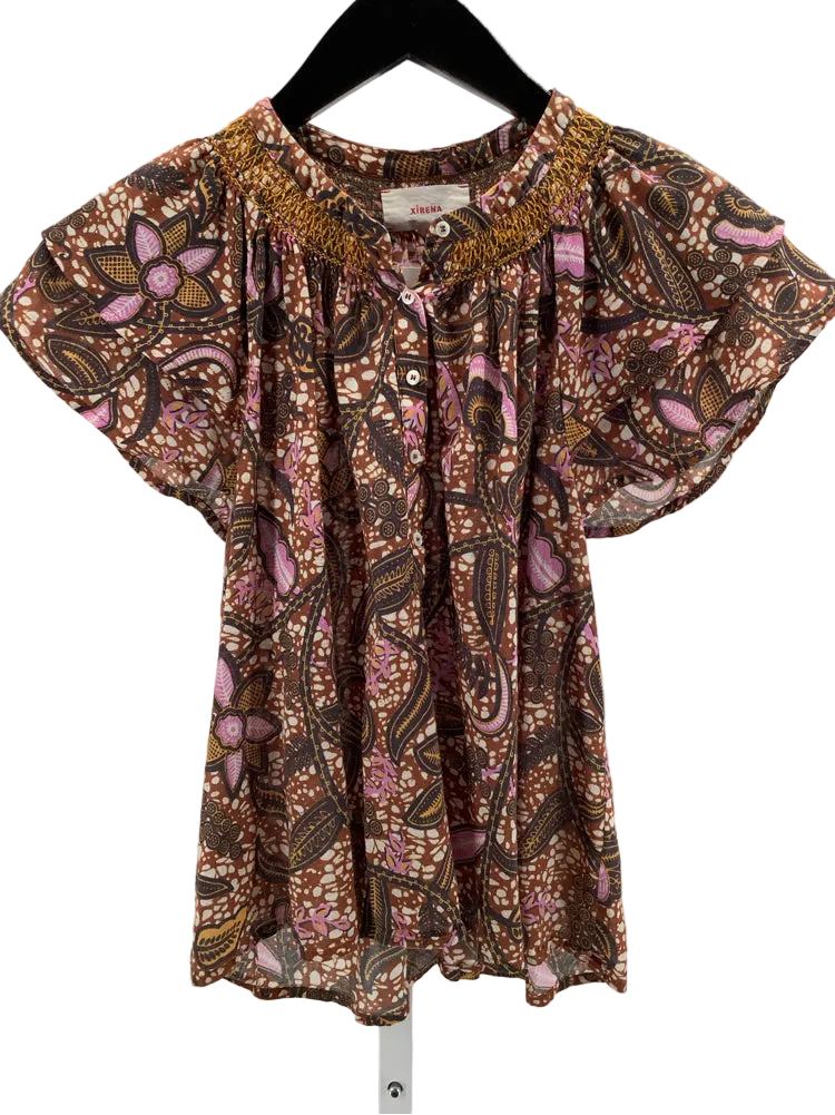 Xirena Size S Brown Multi Shirt