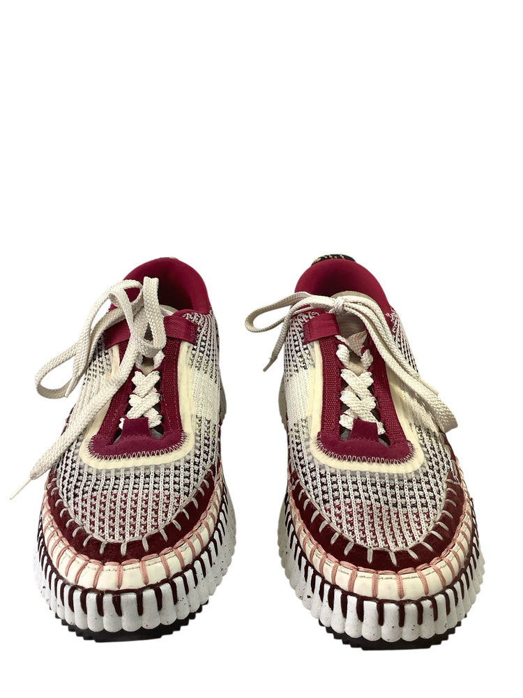 Chloe Shoe Size 9 Red multi Nama Sneakers