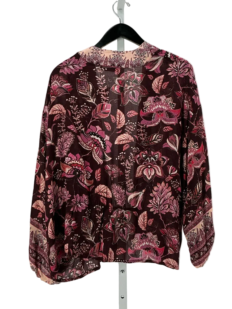 Michael Stars Size OS Burgundy & Pink Kimono