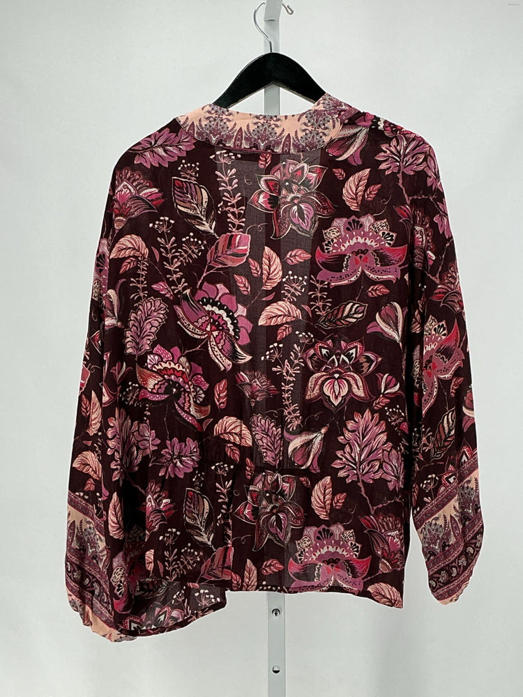 Michael Stars Size OS Burgundy & Pink Kimono