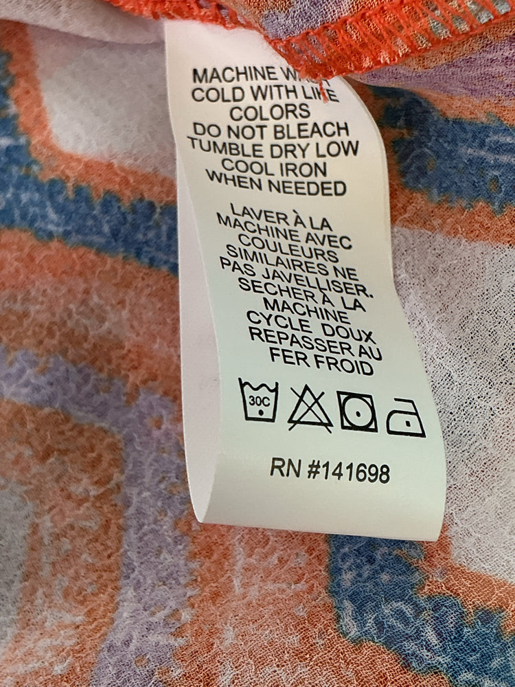 Ramy Brook Size M/L Orange Multi Shirt