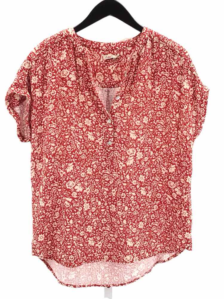 Faherty Size M Red & White Shirt
