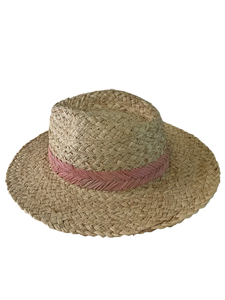 Hatattack Tan & Pink fedora Hat