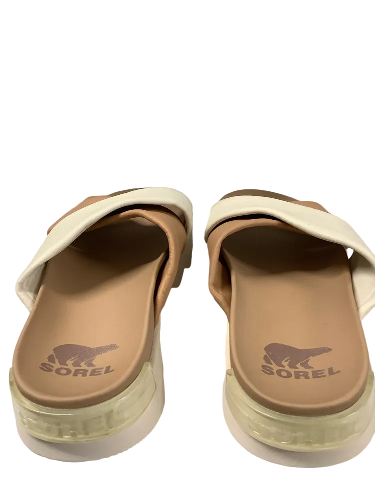 Sorel Shoe Size 9 Tan & Cream Viibe Slides