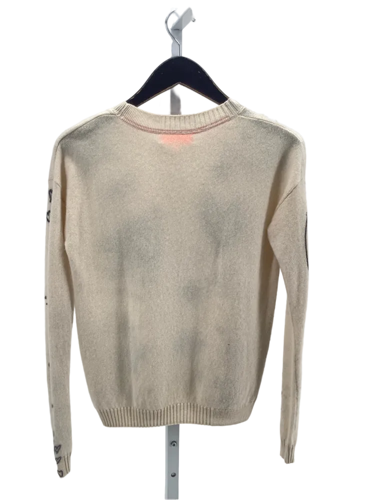 Lisa Todd Size XS Tan & Black Messenger Sweater
