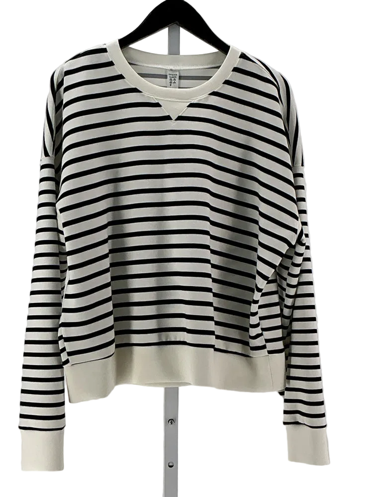 Spanx Size XL Black & White Sweatshirt