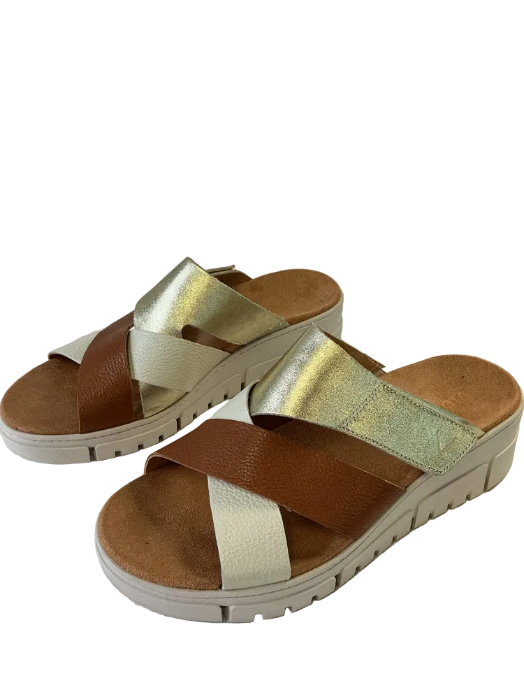 Vionic Shoe Size 11 Brown & Gold Sandals