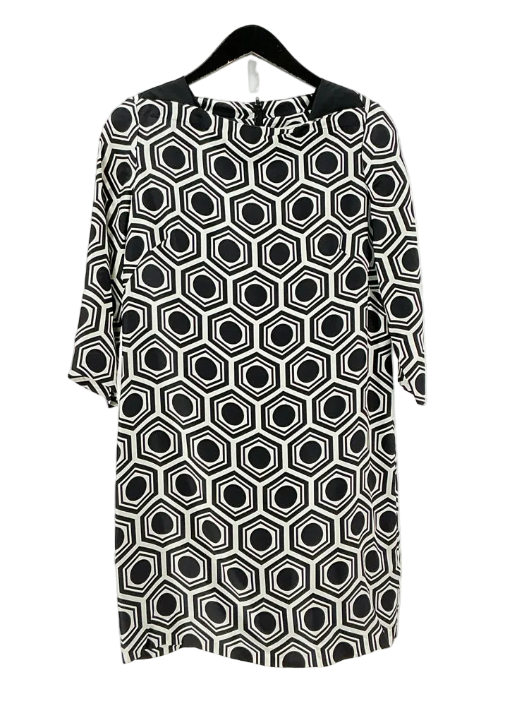 MILLY Size 8 Black & White Dress