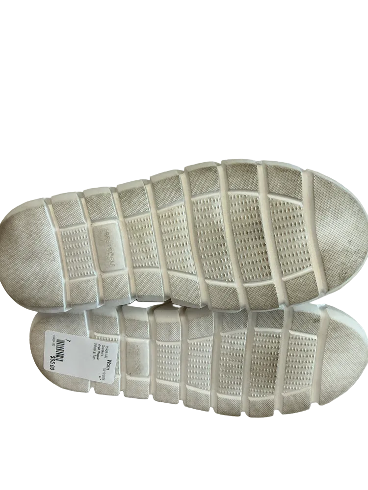 Free People Shoe Size 7 White & Tan Sneakers