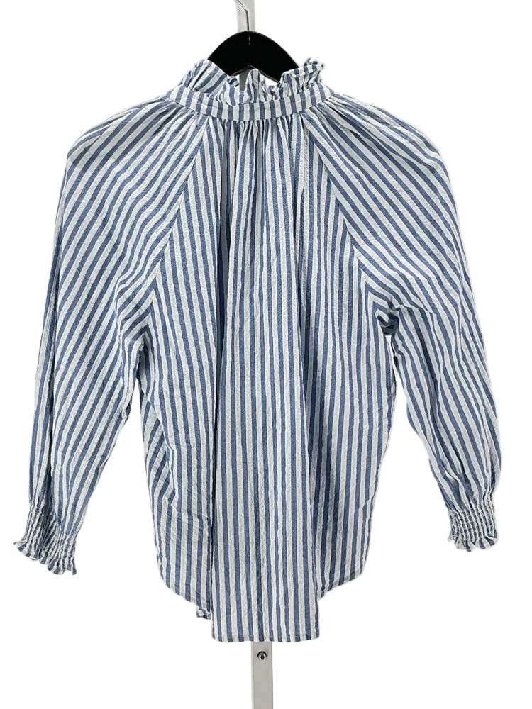 Veronica Beard Size L Blue & White calisto Shirt