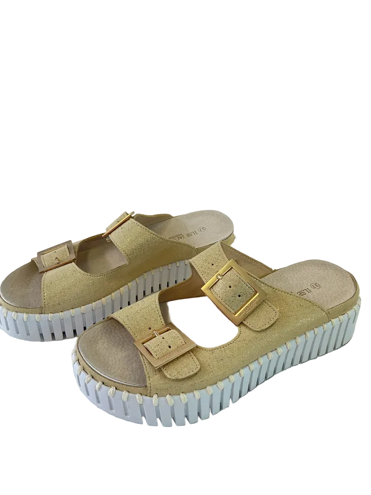 Ilse Jacobsen Shoe Size 6.5 Gold Sandals