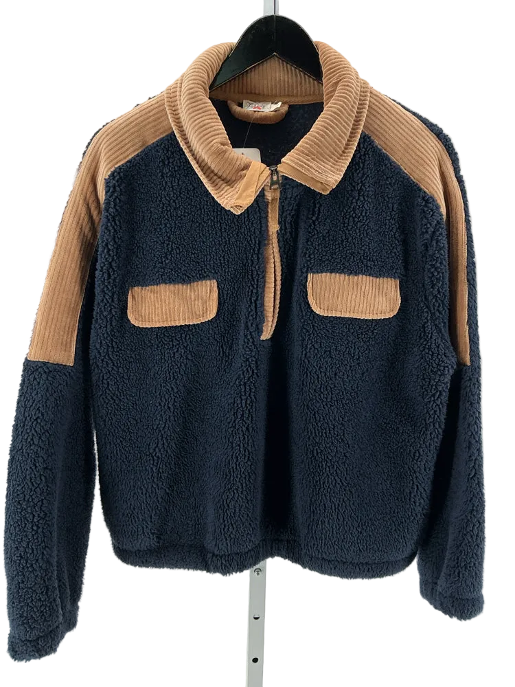 Faherty Size L Navy & Brown Sweatshirt