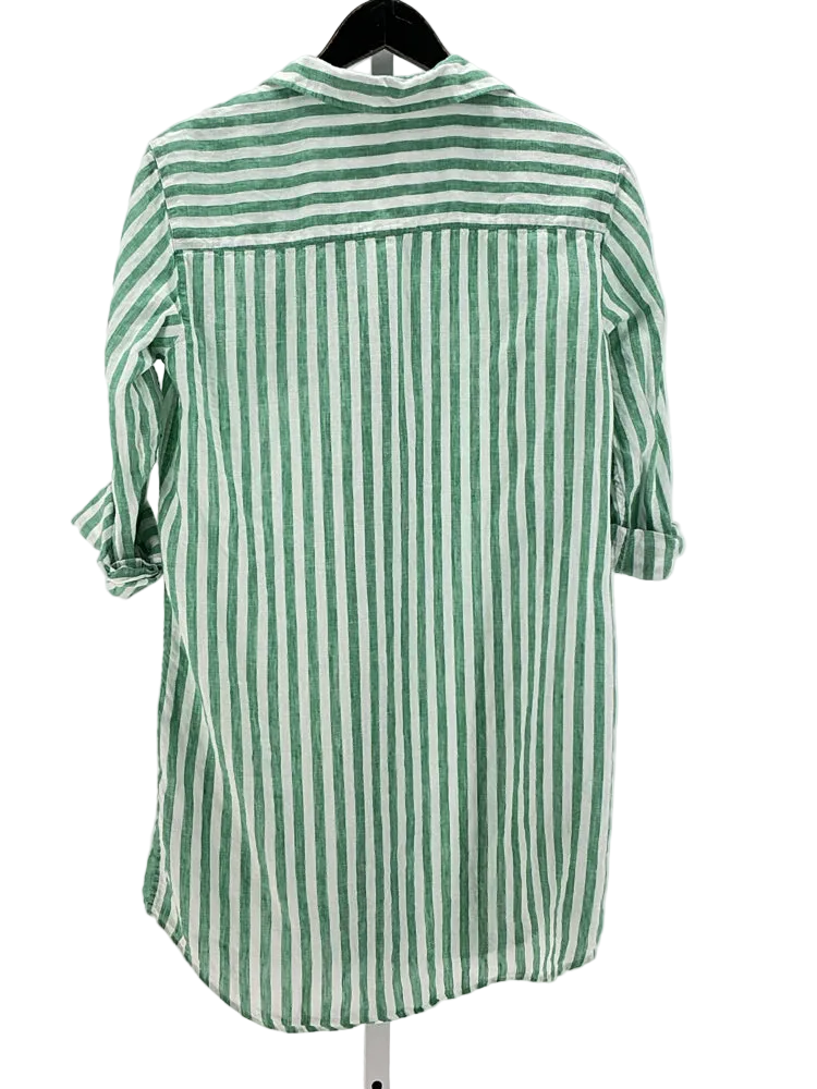 Frank & Eileen Size XS Green & White Shirt