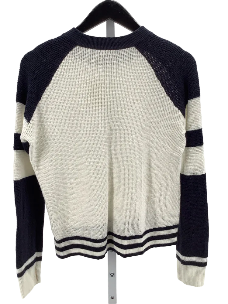 Faherty Size S Navy & Tan Throwback Sweater