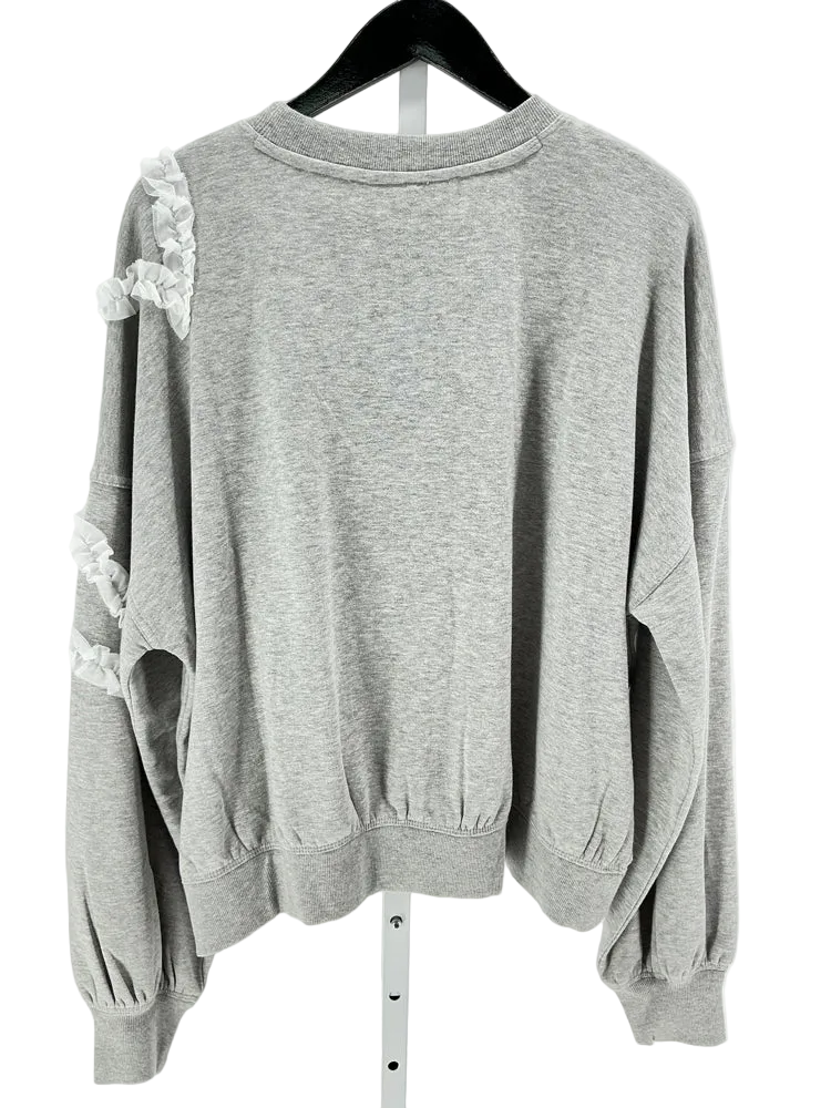 Maeve Size L Gray & White Sweatshirt