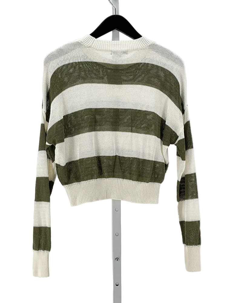 Madewell Size XS Green & Cream Sweater