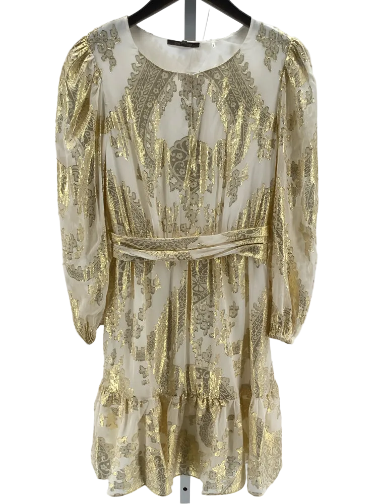 Kobi Halperin Size S White & Gold Leah Dress