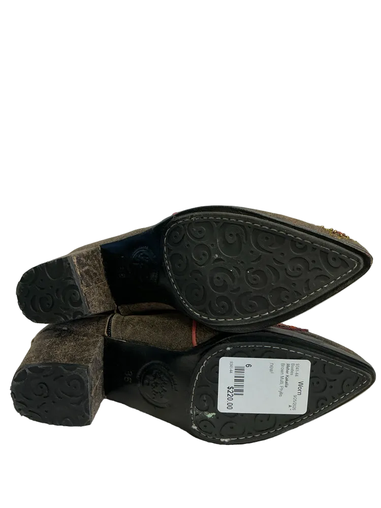 Meher Kakalia Shoe Size 6 Brown Multi Phyllis Booties