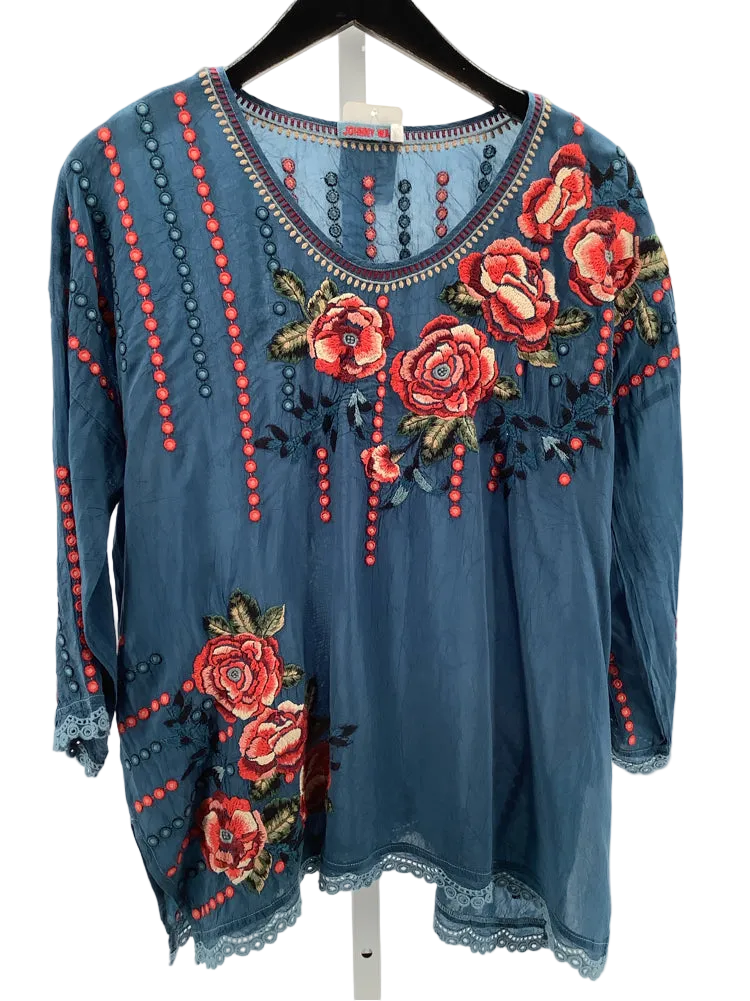 Johnny Was Size S Blue Multi Shirt