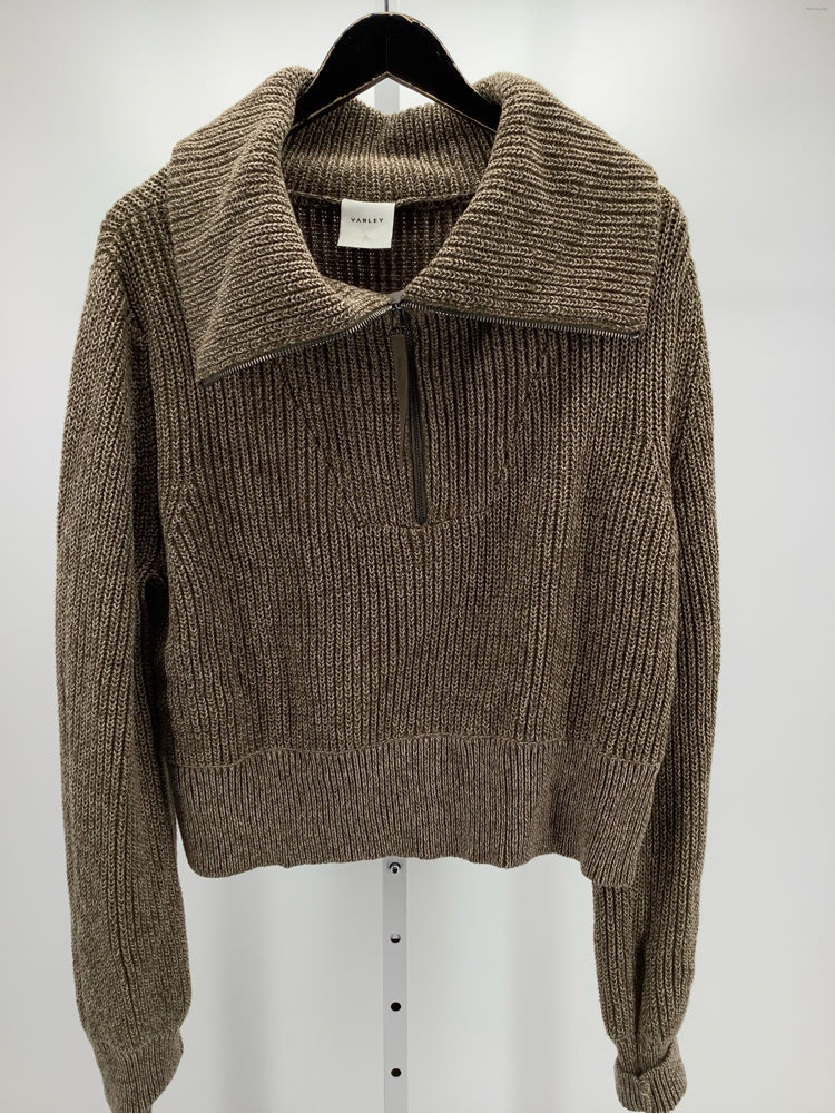 Varley Size M Olive & white Mentone Sweater