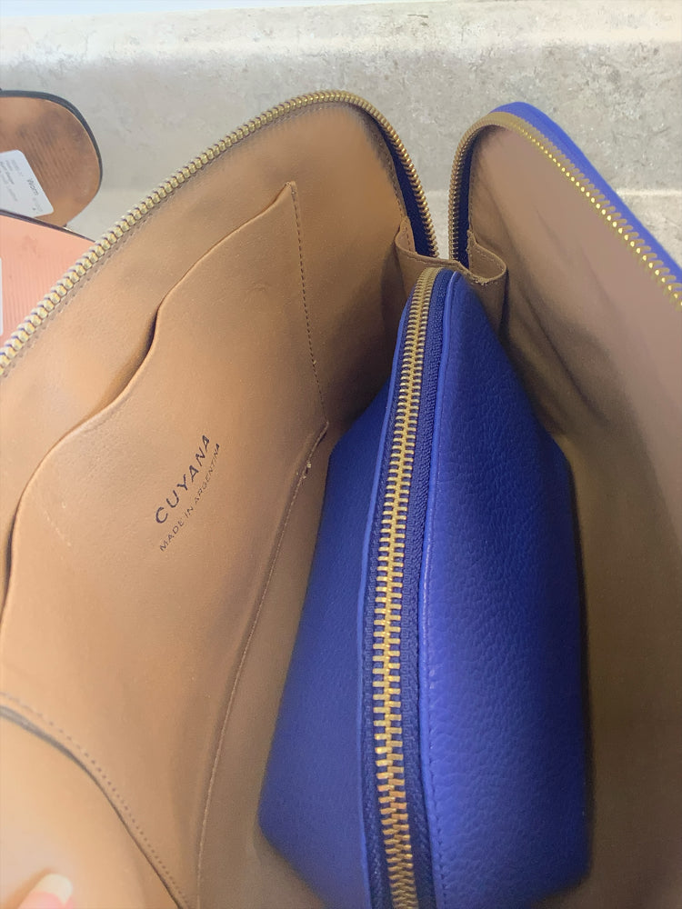 Cuyana Blue Cosmetic Pouch