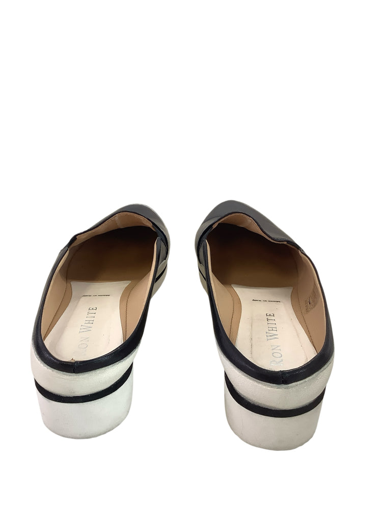 Ron White Shoe Size 9 Black & White Mules
