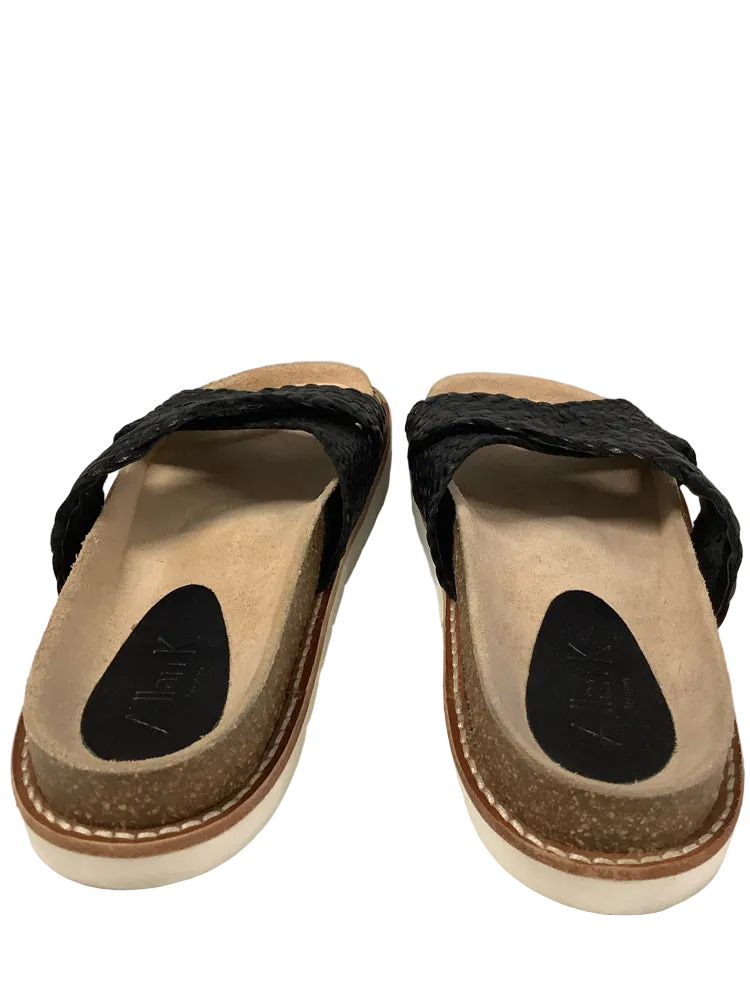 Allan K Shoe Size 6 Black Sandals