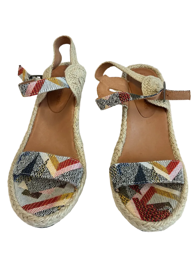L'Amour Des Pieds Shoe Size 9.5 Tan Multi Iditri Wedges