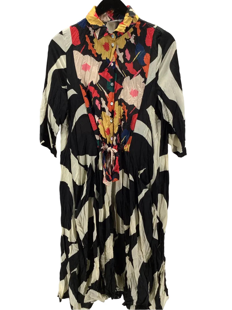 Alembika Size 8/10 Black multi Fatima Dress