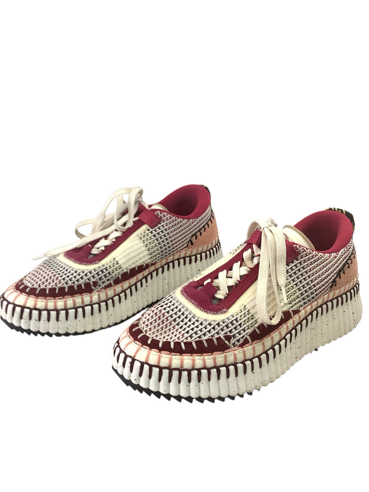 Chloe Shoe Size 9 Red multi Nama Sneakers