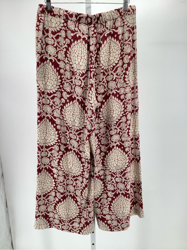 Weekend Max Mara Size M Burgundy & White Pants