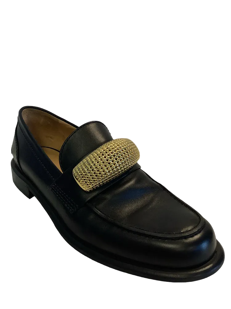 JW Anderson Shoe Size 9 Black & Gold Loafers