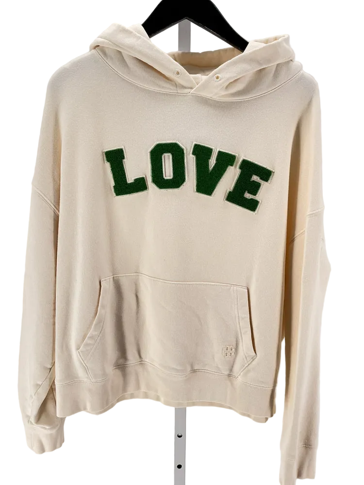 Tory Burch Size L Cream & Green Sweatshirt
