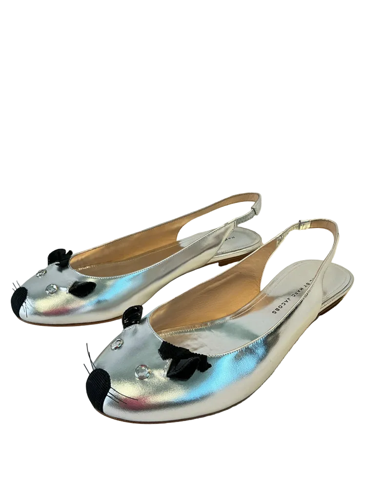 Marc by Marc Jacobs Shoe Size 9.5 Silver Slingbacks