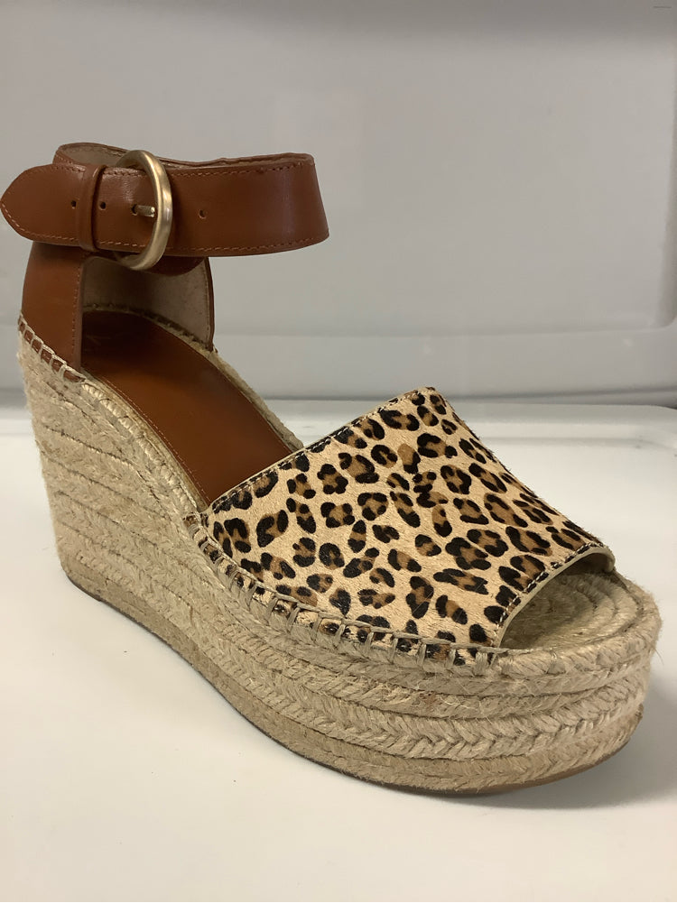 Marc Fisher Shoe Size 8.5 Tan & Brown Alida Wedges