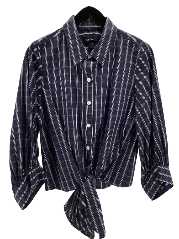 Karen Kane Size M Navy & white Shirt