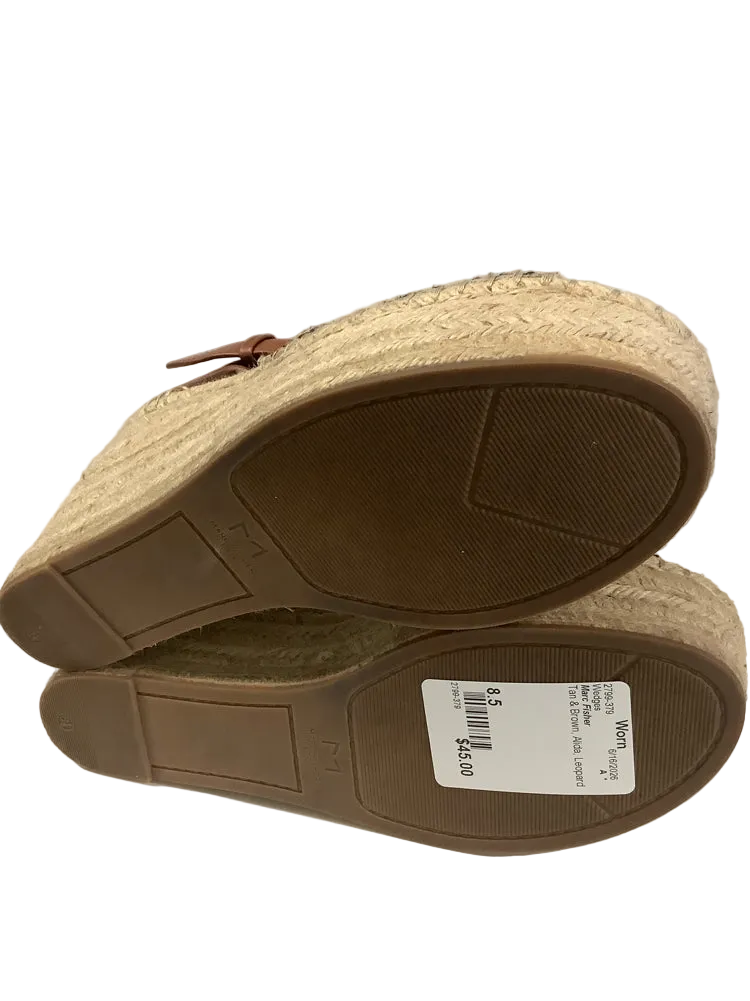Marc Fisher Shoe Size 8.5 Tan & Brown Alida Wedges
