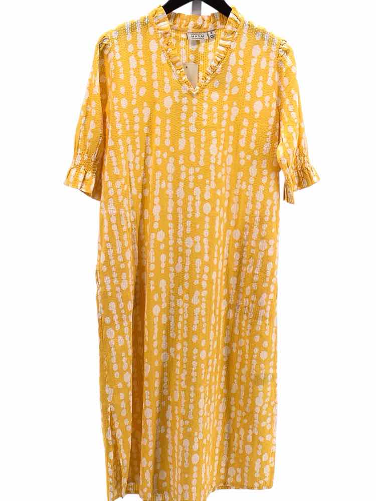 Masai Size M Yellow & White Dress