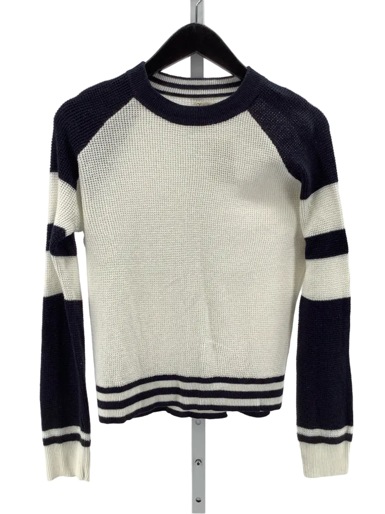 Faherty Size S Navy & Tan Throwback Sweater