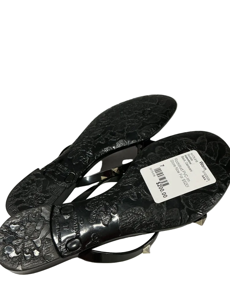 Valentino Shoe Size 7 Black Garavani Sandals