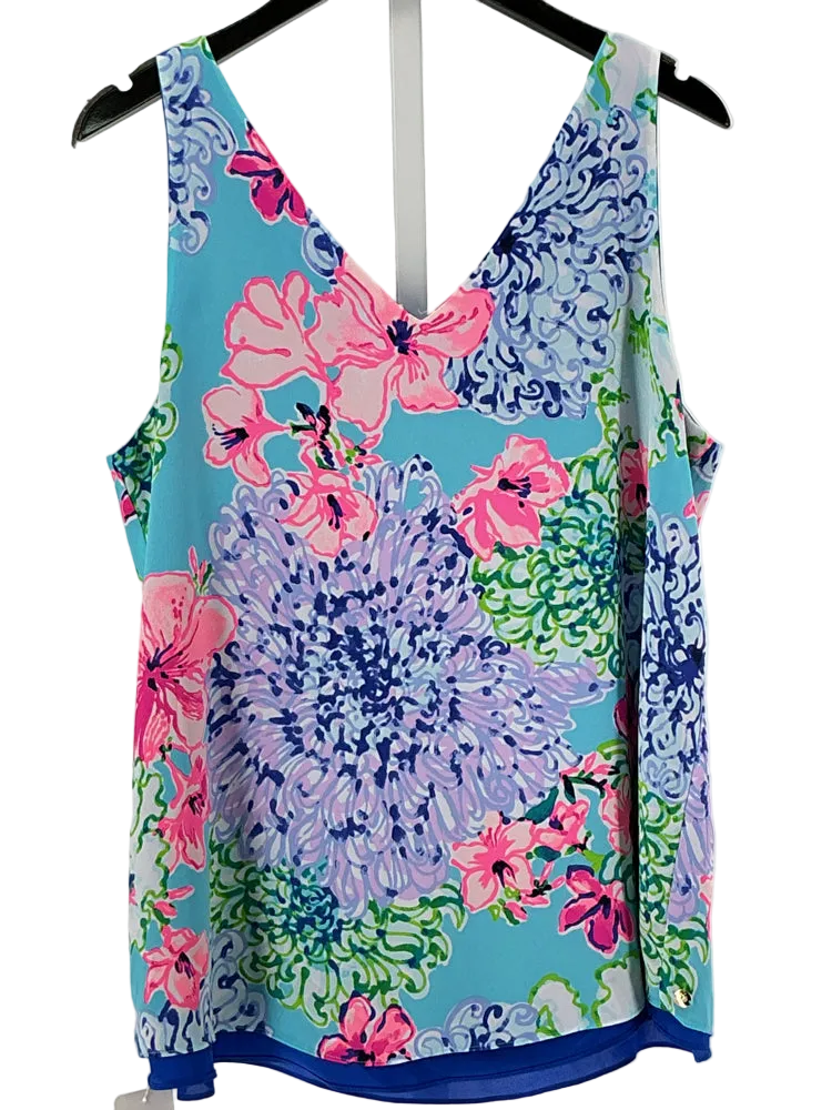 Lilly Pulitzer Size L Blue Multi Tank Top